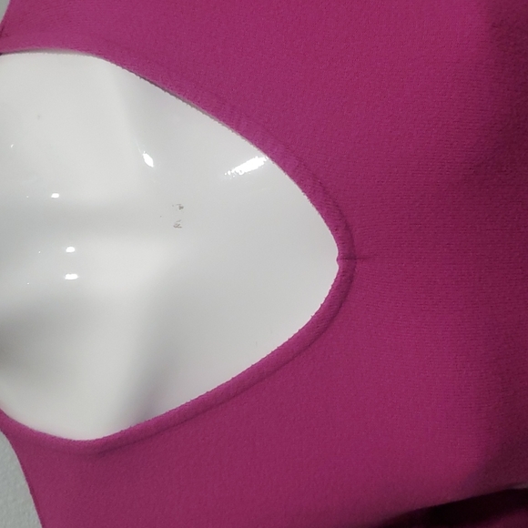 GIBSON Womens Fuchsia V-Neck Drop Shoulder Pullover Sweater-Hi-Lo Hem-EUC-Sz PXS - Picture 4 of 15